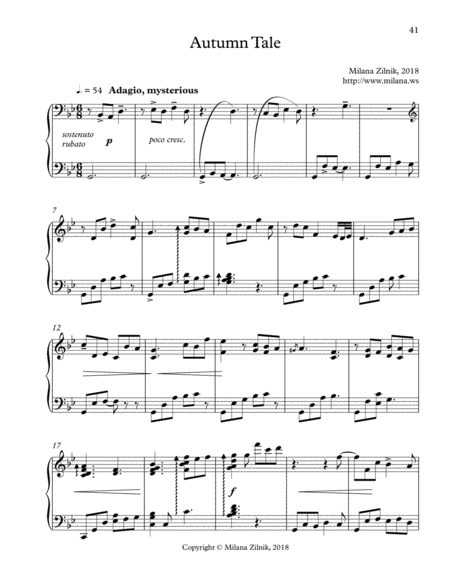 Free Sheet Music Autumn Tale