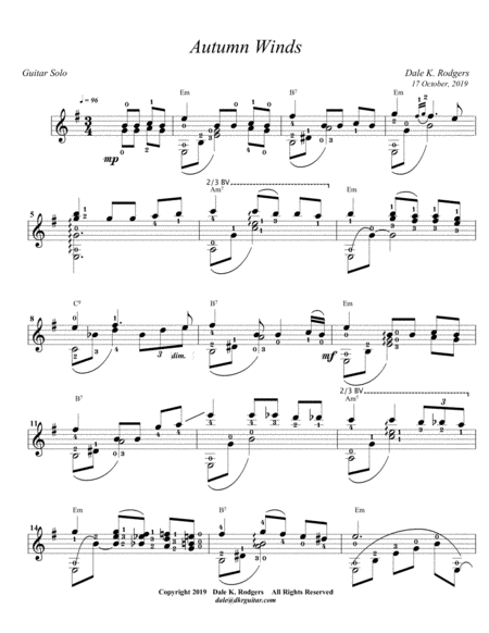 Free Sheet Music Autumn Winds