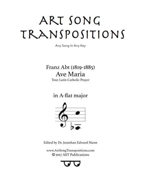 Free Sheet Music Ave Maria A Flat Major