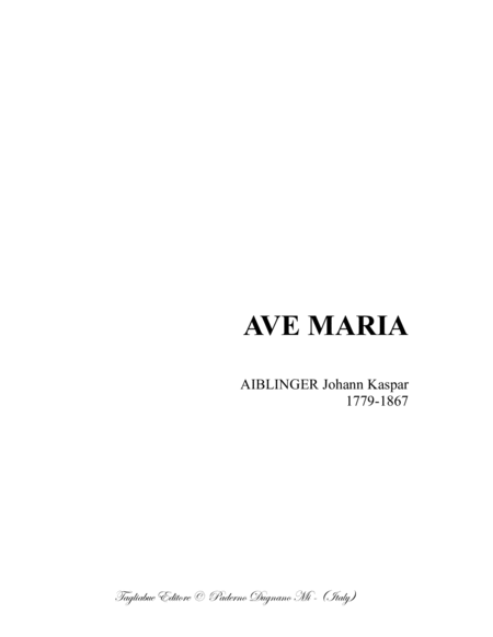 Ave Maria Aiblinger For Satb Choir Sheet Music