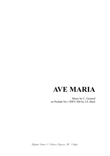 Ave Maria Bach Gounod For Alto Or Bariton And Piano Sheet Music