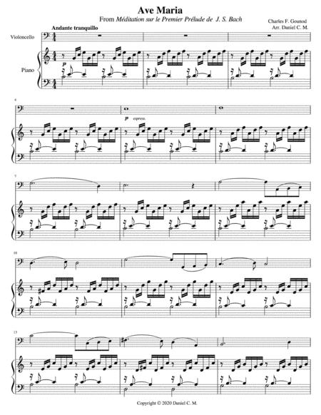 Free Sheet Music Ave Maria By Gounod Cello And Piano