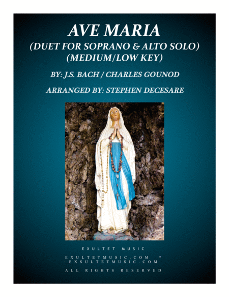 Free Sheet Music Ave Maria Duet For Soprano And Alto Solo Medium Low Key