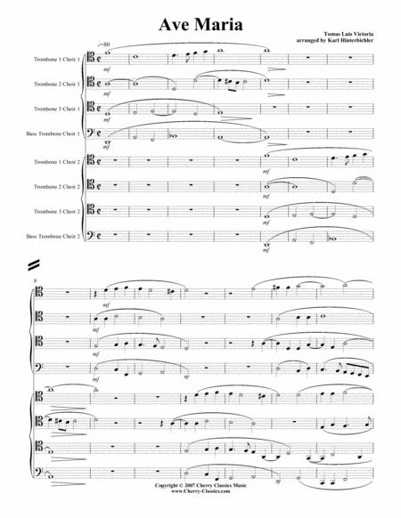 Ave Maria For 8 Part Trombone Ensemble Sheet Music