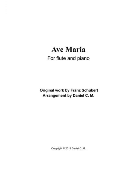 Free Sheet Music Ave Maria For Flute And Piano Simplified