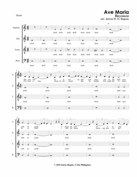 Ave Maria For Satb Mixed Choir A Capella Solemn And Formal Sheet Music