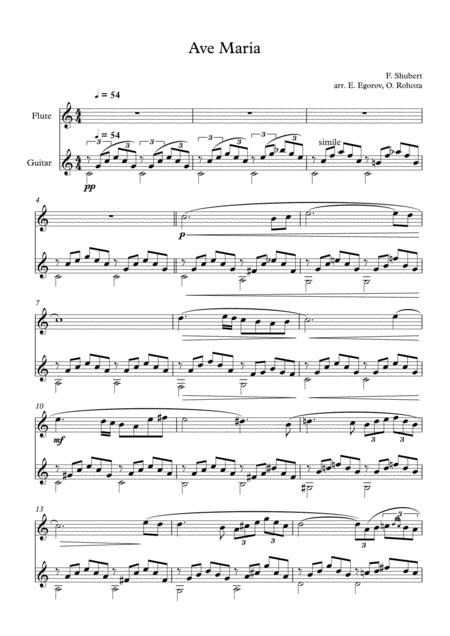 Free Sheet Music Ave Maria Franz Schubert For Flute Guitar