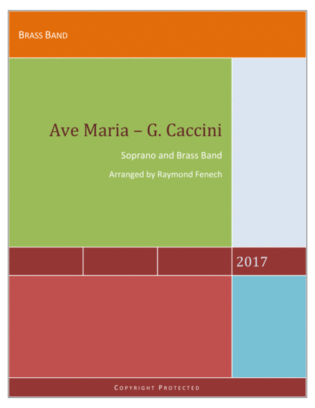 Ave Maria Giulio Caccini Soprano And Brass Band Sheet Music