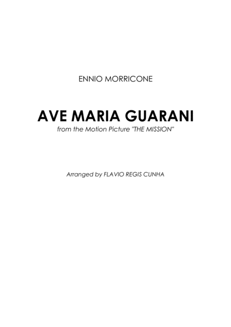 Free Sheet Music Ave Maria Guarani