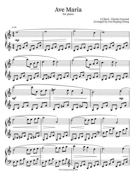 Free Sheet Music Ave Maria Js Bach Gounod