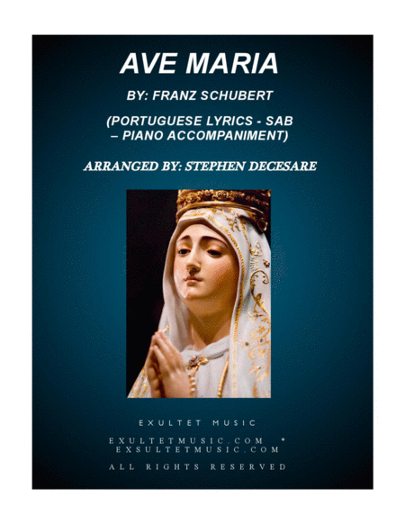 Ave Maria Portuguese Lyrics Sab Piano Accompaniment Sheet Music