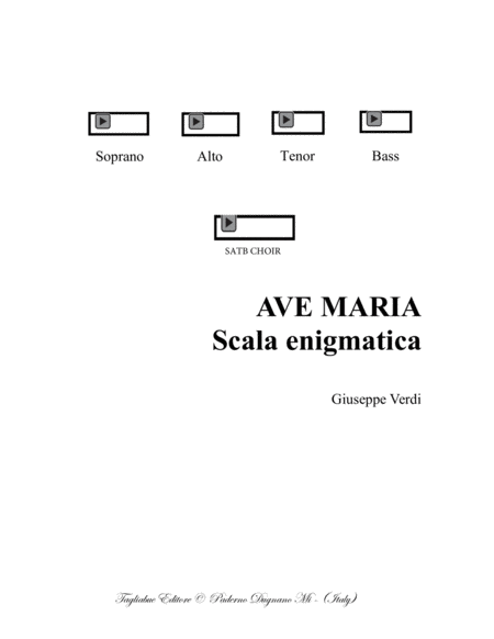 Free Sheet Music Ave Maria Scala Enigmatica G Verdi For Satb Choir Pdf Files With Embedded Mp3 Files Of The Individual Parts