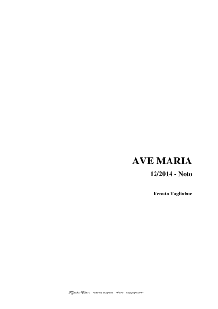 Ave Maria Tagliabue 12 2014 Noto Sheet Music