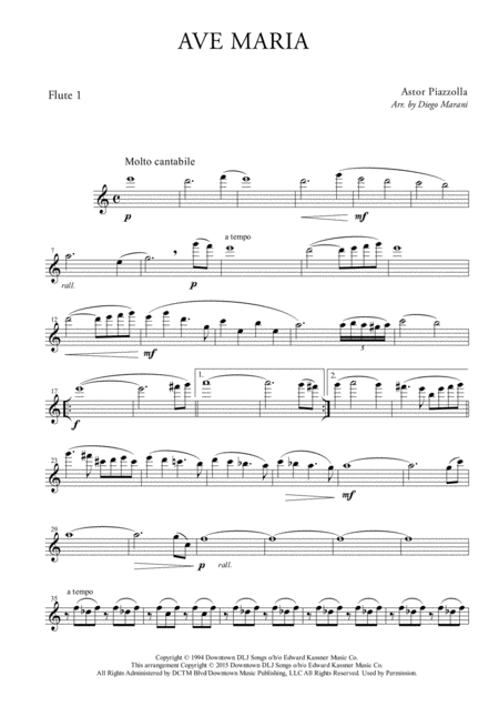 Free Sheet Music Ave Maria Tanti Anni Prima For Flute Quartet