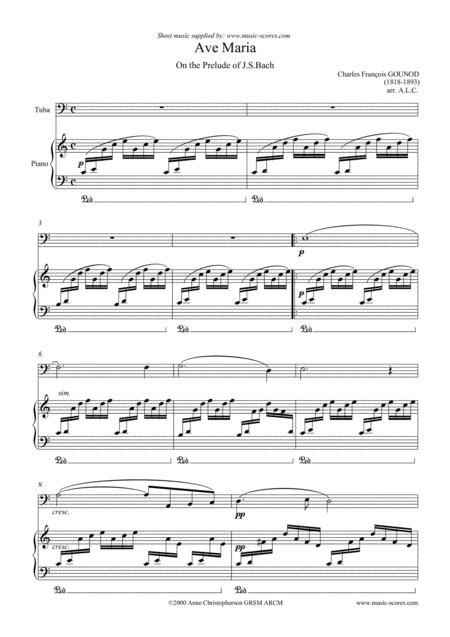 Ave Maria Tuba And Piano Sheet Music