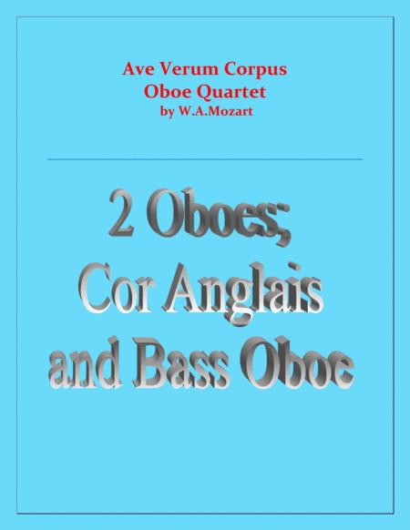 Ave Verum Corpus Mozart Oboe Choir Quartet Intermediate Level Sheet Music