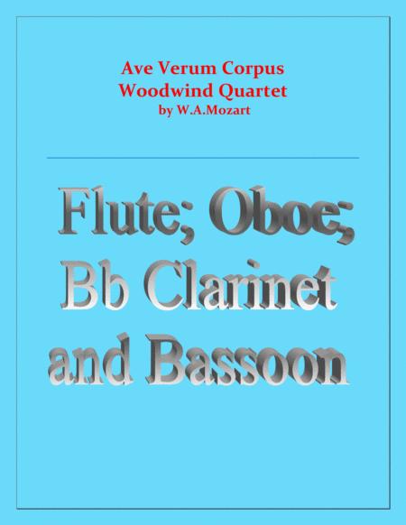 Ave Verum Corpus Mozart Woodwind Quartet Intermediate Sheet Music