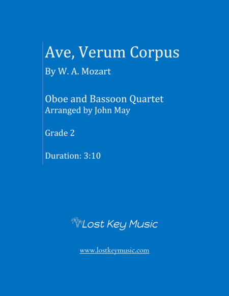 Free Sheet Music Ave Verum Corpus Oboe And Bassoon Quartet