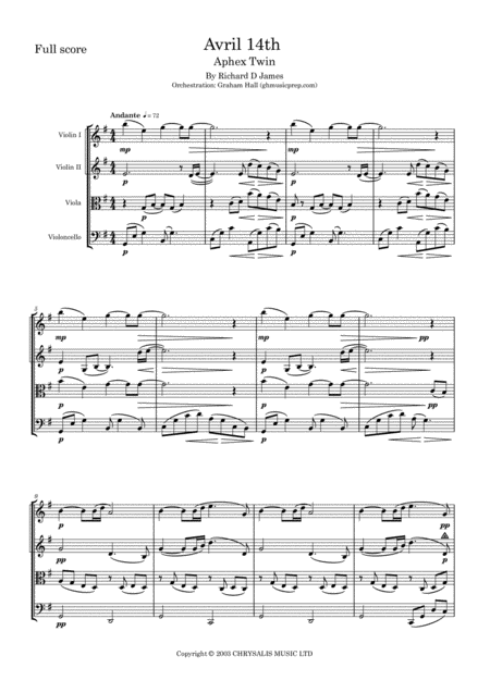 Avril 14th Sheet Music