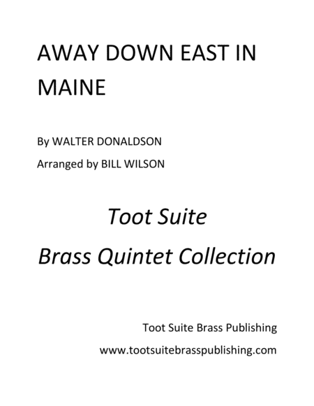 Free Sheet Music Away Down East In Maine