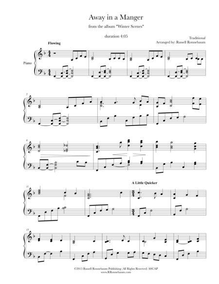 Away In A Manger A Concert Piece Sheet Music