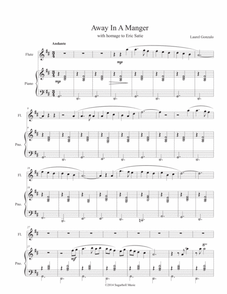 Free Sheet Music Away In A Manger Ala Satie