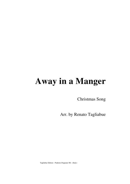 Away In A Manger Christman Carol Arr For Satb Choir Sheet Music