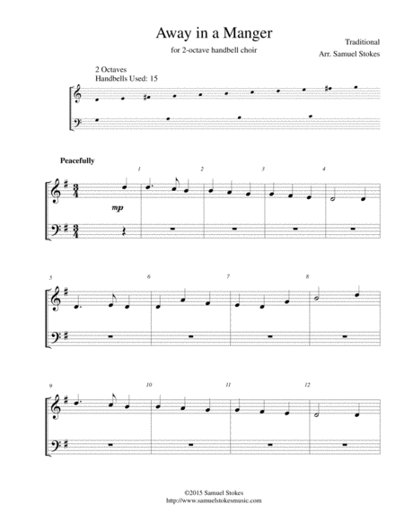 Away In A Manger For 2 Octave Handbell Choir Sheet Music