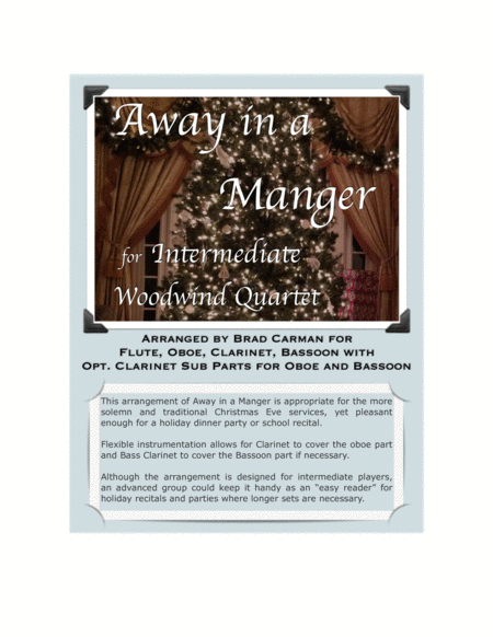 Free Sheet Music Away In A Manger For Intermediate Woodwind Quartet