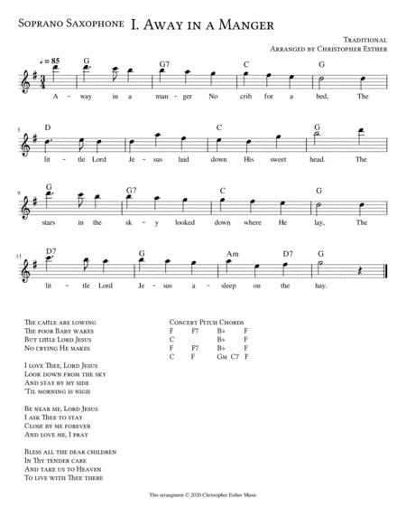 Free Sheet Music Away In A Manger For Soprano Voice Lead Sheet