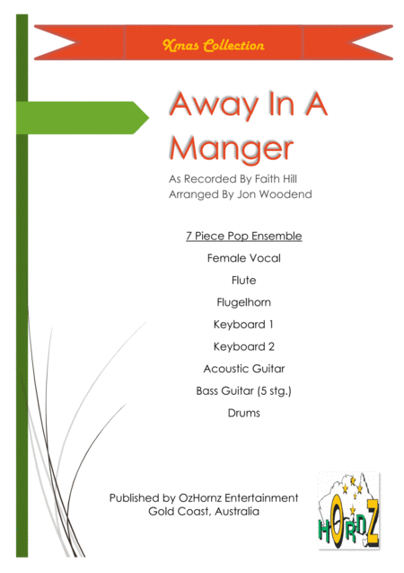 Away In A Manger In The Style Of Faith Hill Female Vocal Flute Flugelhorn 5 Rhythm Sheet Music