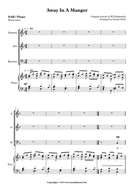 Away In A Manger Sab Sheet Music