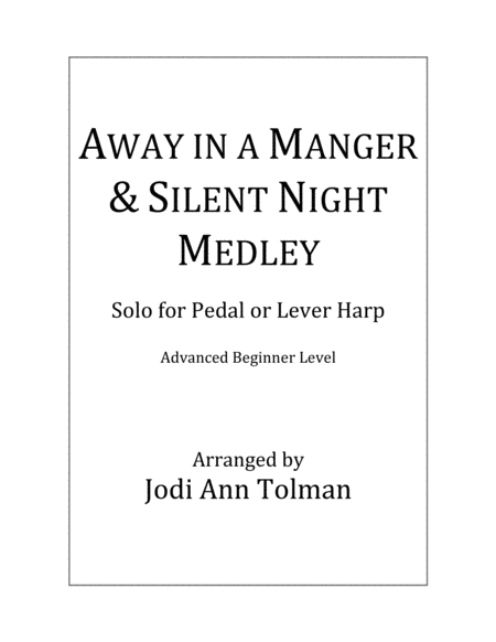 Away In A Manger Silent Night Medley Harp Solo Sheet Music