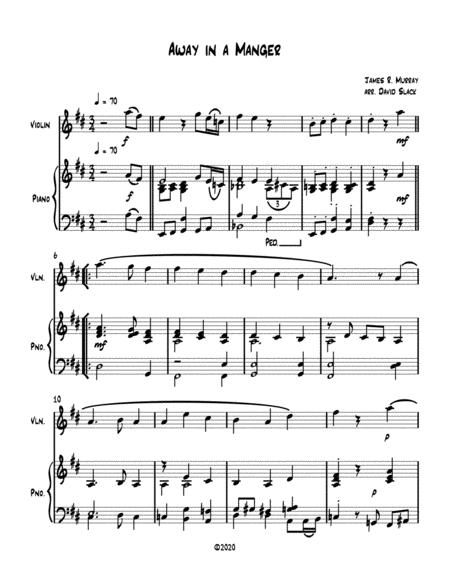 Free Sheet Music Away In A Manger Violin Solo With Optional Piano Accompaniment