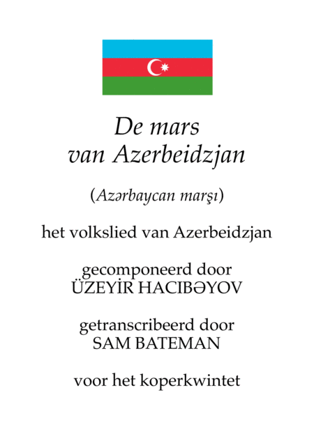 Az Rbaycan Mar De Mars Van Azerbeidzjan Sheet Music