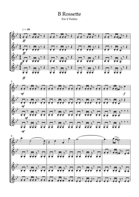 Free Sheet Music B Rossette For 4 Violins