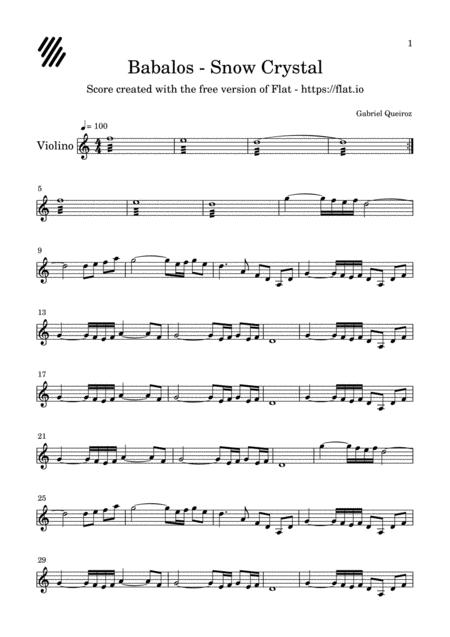 Free Sheet Music Babalos Snow Crystal