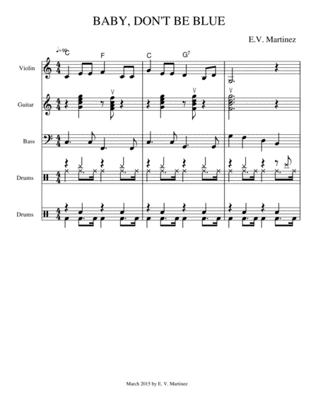 Free Sheet Music Baby Dont Be Blue