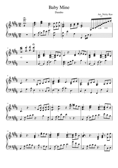 Free Sheet Music Baby Mine Piano Solo