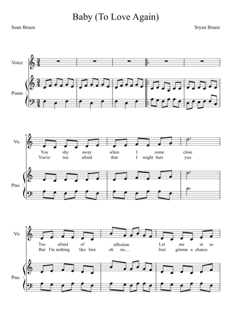 Baby To Love Again Sheet Music