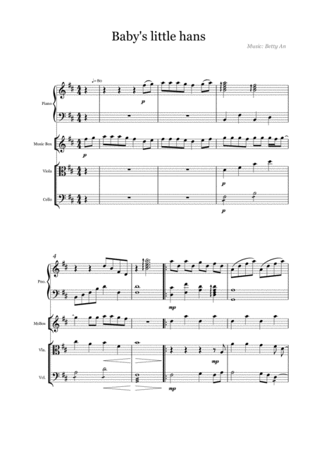 Free Sheet Music Babys Little Hands Instrumental