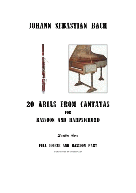Free Sheet Music Bach 20 Arias From Cantatas For Bassoon And Harpsichord Scores And Part