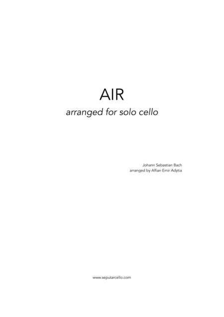 Bach Air For Solo Cello Sheet Music