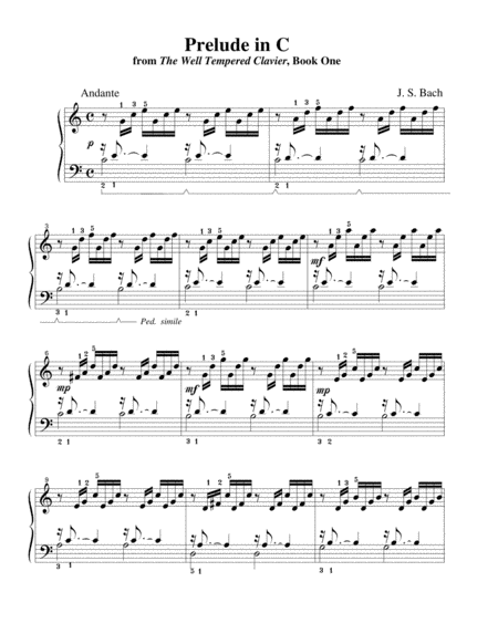 Bach Gonoud Ave Maria Prelude In C Major Sheet Music