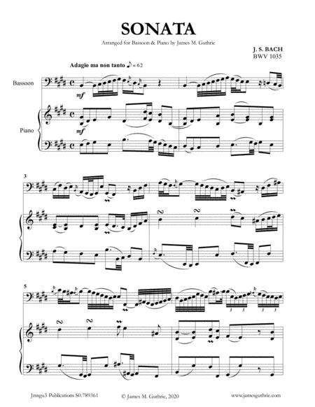 Free Sheet Music Bach Sonata Bwv 1035 For Bassoon Piano