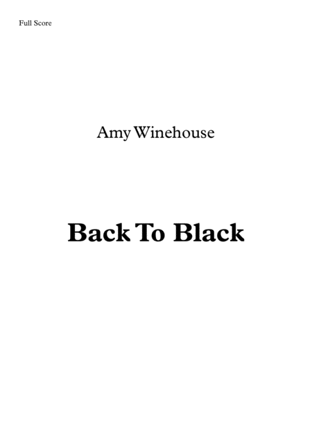 Back To Black Brass Quintet Sheet Music