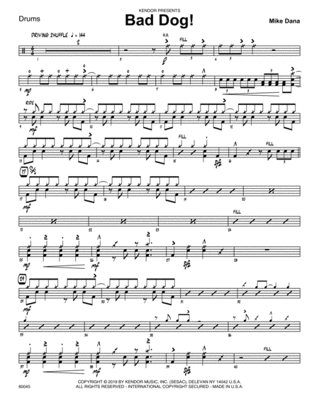 Bad Dog Drum Set Sheet Music