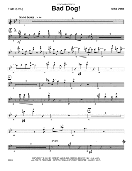 Free Sheet Music Bad Dog Flute