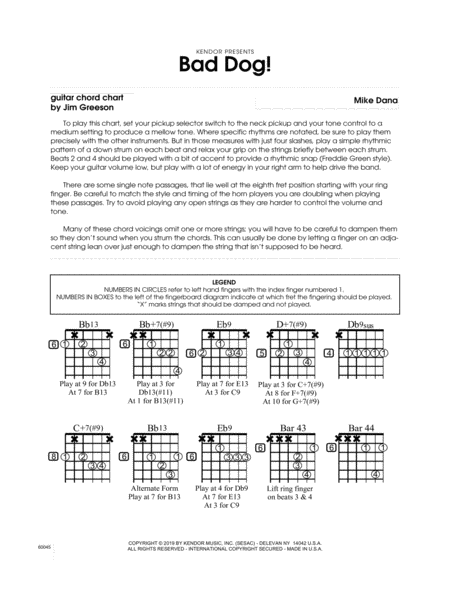 Bad Dog Guitar Chord Chart Sheet Music