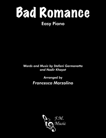 Free Sheet Music Bad Romance Easy Piano